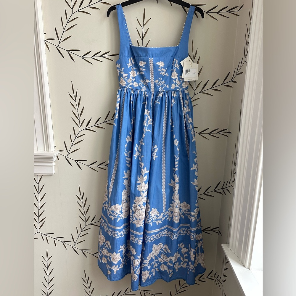 NEW AGUA x AGUA BENDITA Barbara Madera Midi Dress. Blue. XS. NWT - Picture 7 of 11